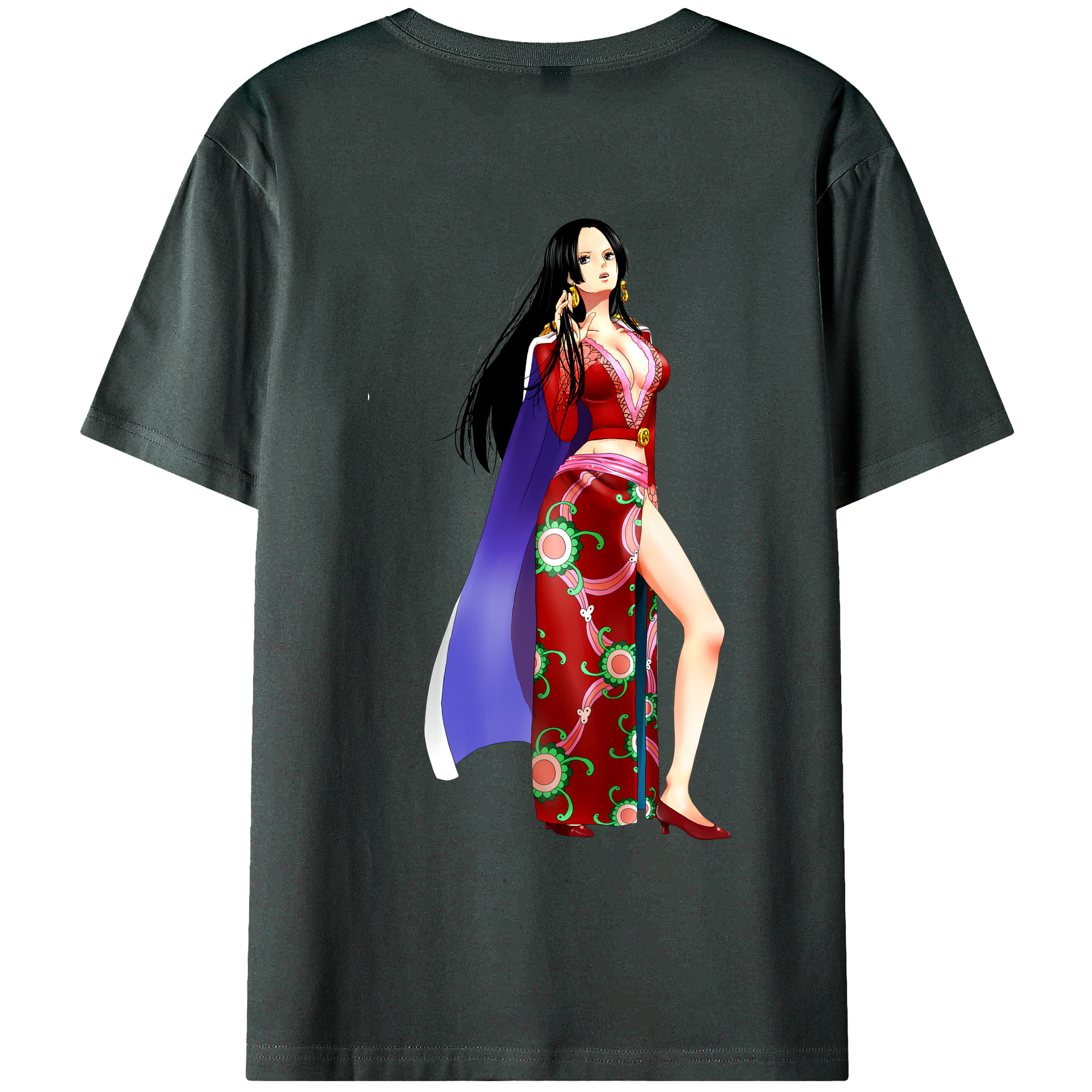 ワンピース ボア・ハンコック ONE PIECE Boa·Hancock 綿100％ メンズ半袖Tシャツ（バックプリント） 通気性